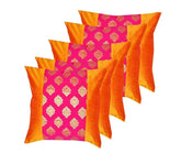 Set of 5 Silk Cushion Covers 16x16 Inches, Sofa Cushion Cover, Birthday Gift, Decorative Throw Pillow, Decorative Handmade Cushion Covers